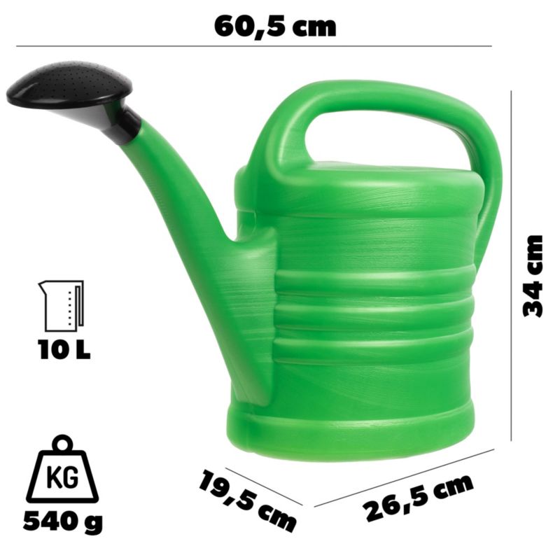KADAX havekande 10L til vanding af blomster - rummelig og universel plastkande