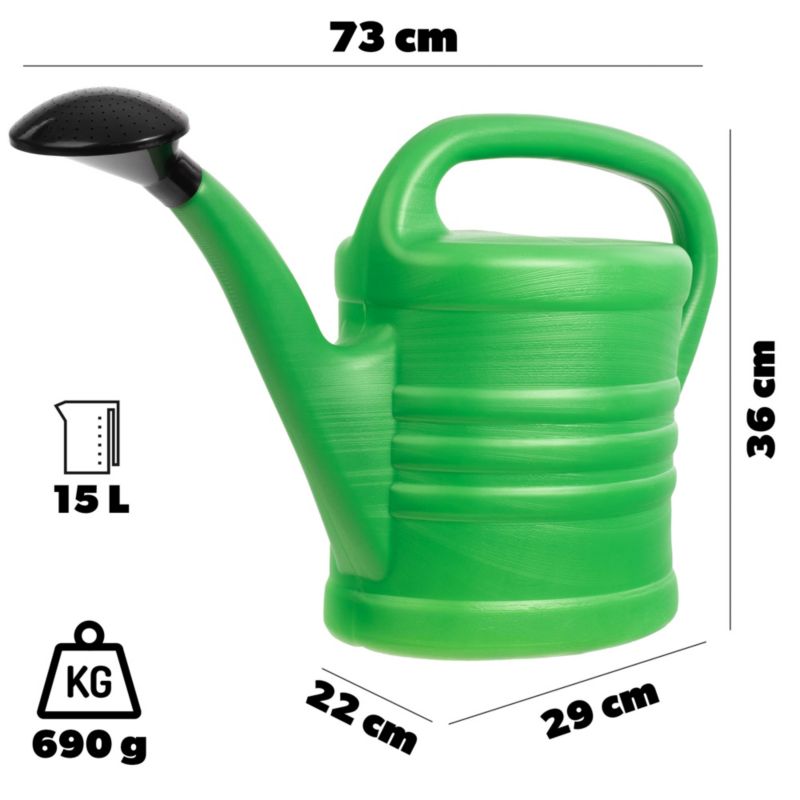 KADAX havekande 15L til vanding af blomster - rummelig og universel plastkande