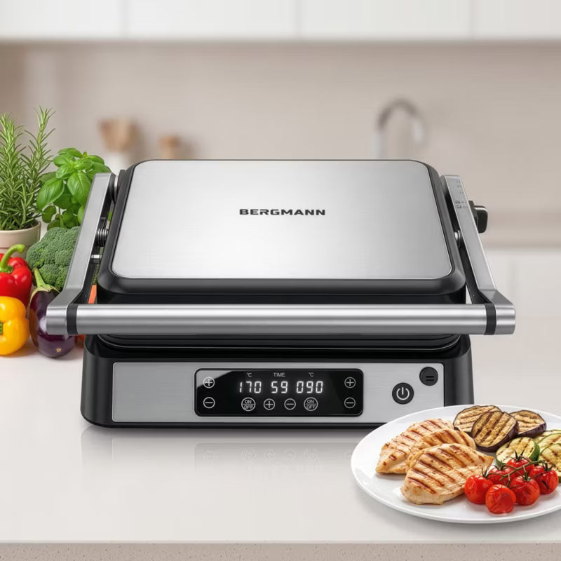 Kontaktgrill AI002 2000 W LED Inox