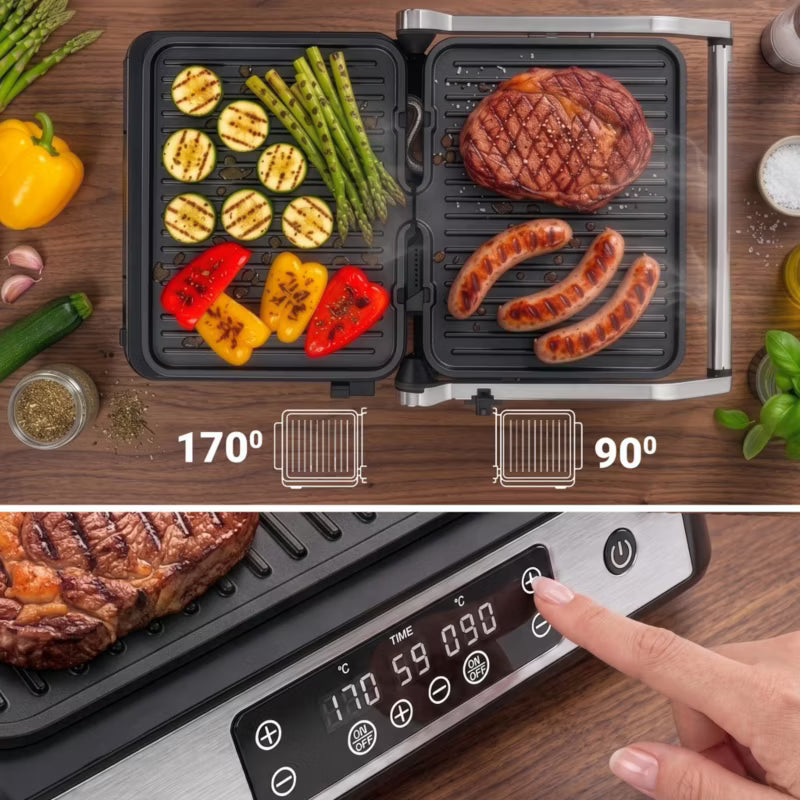 Kontaktgrill AI002 2000 W LED Inox