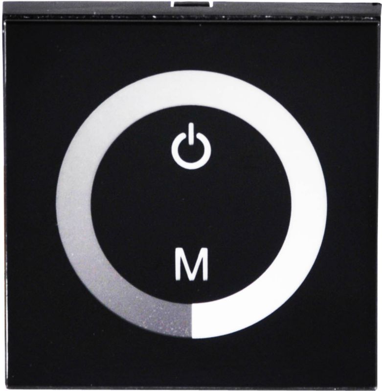 Vægmonteret LED-berøringskontroller 12/24 V 3-kanals Mono Sort