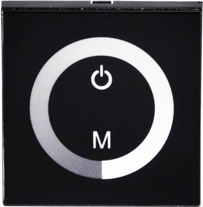Vægmonteret LED-berøringskontroller 12/24 V 3-kanals Mono Sort