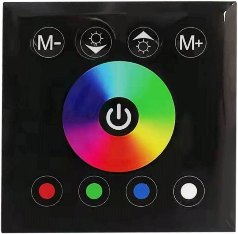 Vægmonteret LED Touch Controller 12/24 V 4-Kanal RGBW Sort