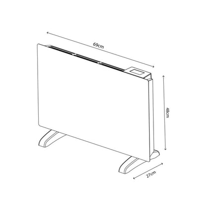 Konvektorradiator 1500 W HE15FDT Antracit
