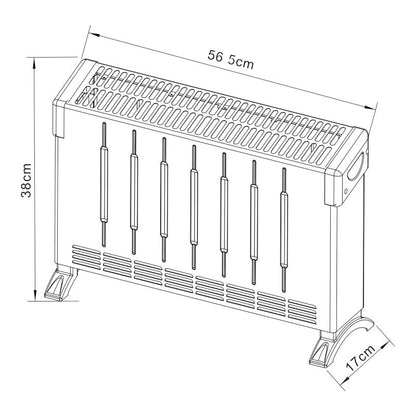 Konvektor Radiator 2000W CH-2010C Hvid
