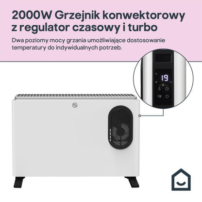 Konvektor Radiator 2000W med Turbo Hvid