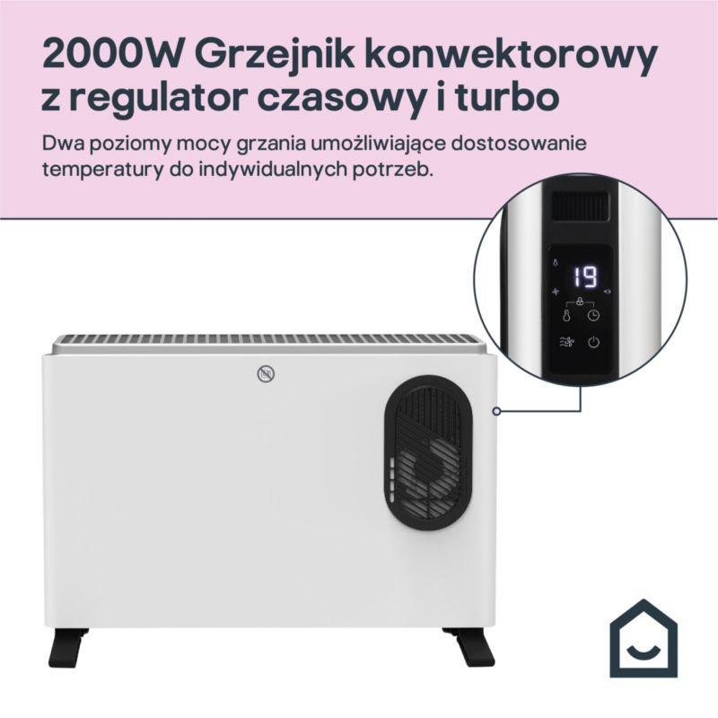 Konvektor Radiator 2000W med Turbo Hvid
