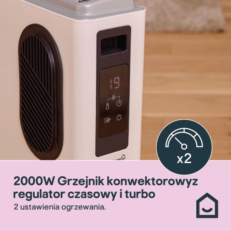 Konvektor Radiator 2000W med Turbo Hvid
