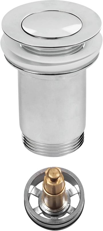 Klik-klak bundprop til vask uden overløb Jano med rengøringsfunktion i krom