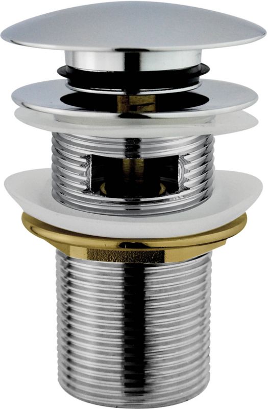 Klik-klak bundprop til håndvaske med overløb i krom