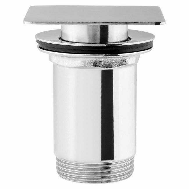 Omnires klik-klak bundventil til håndvask, kvadratisk og flad