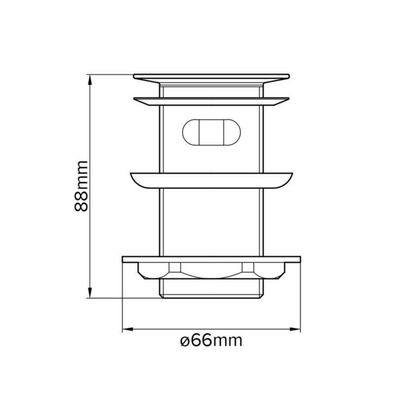 Klik-klak vaskprop Flomasta med overløb