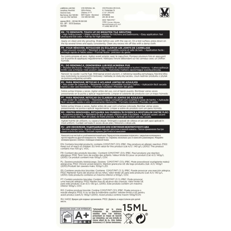 V33 korrektion hvid mat