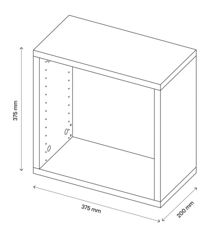 GoodHome Atomia korpus 20 x 37,5 x 37,5 cm i egetræ