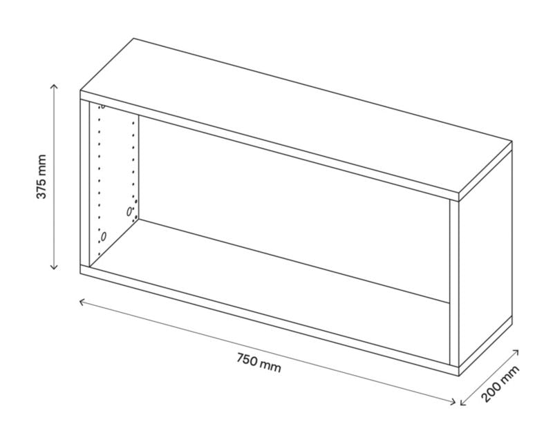 GoodHome Atomia korpus 20 x 37,5 x 75 cm i egetræ