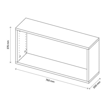 GoodHome Atomia korpus 20 x 37,5 x 75 cm i egetræ