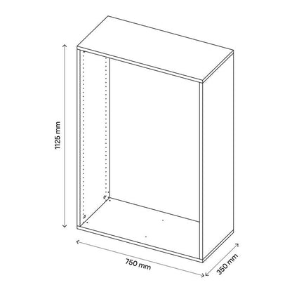 GoodHome Atomia korpus 35 x 112,5 x 75 cm i egetræ