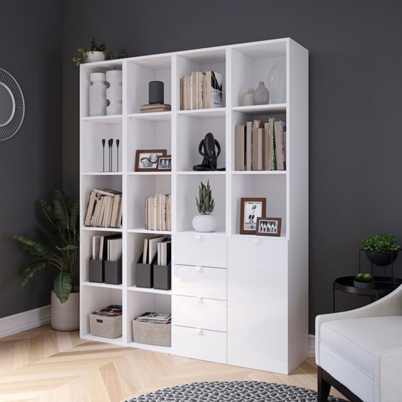 GoodHome Atomia korpus 35 x 187,5 x 75 cm hvid
