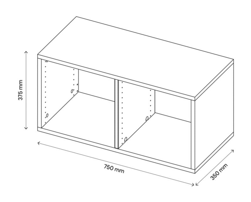 GoodHome Atomia korpus 35 x 37,5 x 75 cm hvid