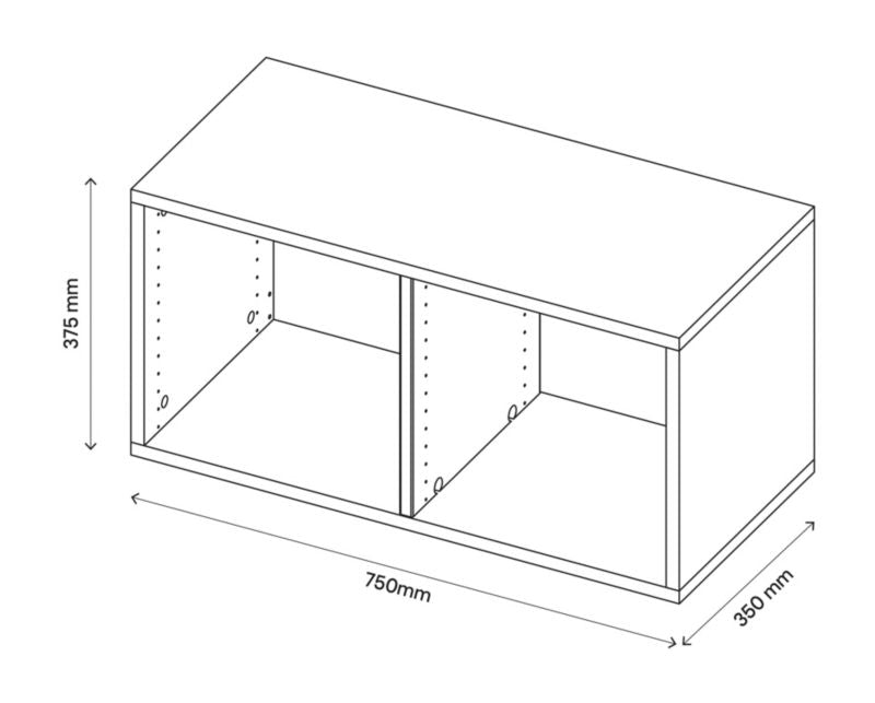 GoodHome Atomia korpus 35 x 37,5 x 75 cm i grå eg