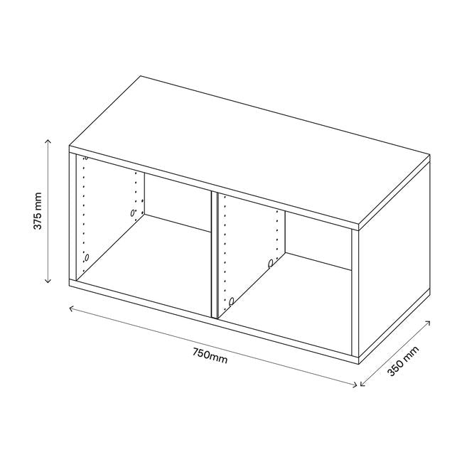 GoodHome Atomia korpus 35 x 37,5 x 75 cm i grå eg