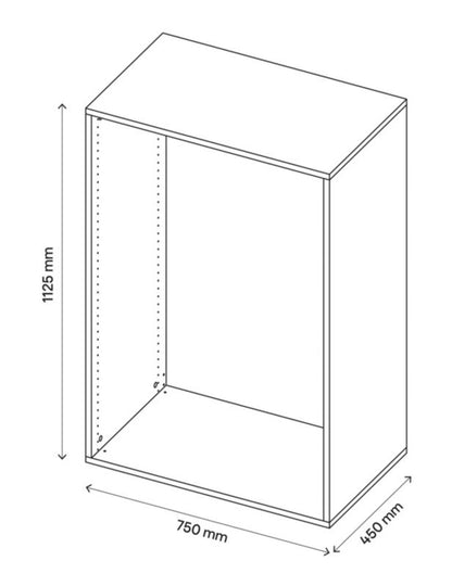 GoodHome Atomia korpus 45 x 112,5 x 75 cm i grå eg