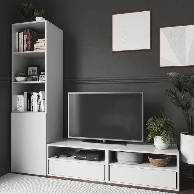GoodHome Atomia korpus 45 x 187,5 x 50 cm hvid