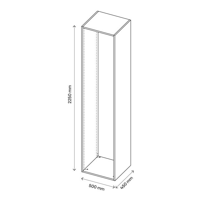 GoodHome Atomia korpus 45 x 225 x 50 cm i grå eg