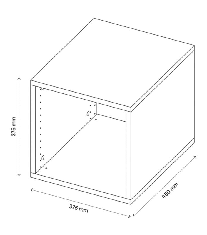 GoodHome Atomia korpus 45 x 37,5 x 37,5 cm grå eg