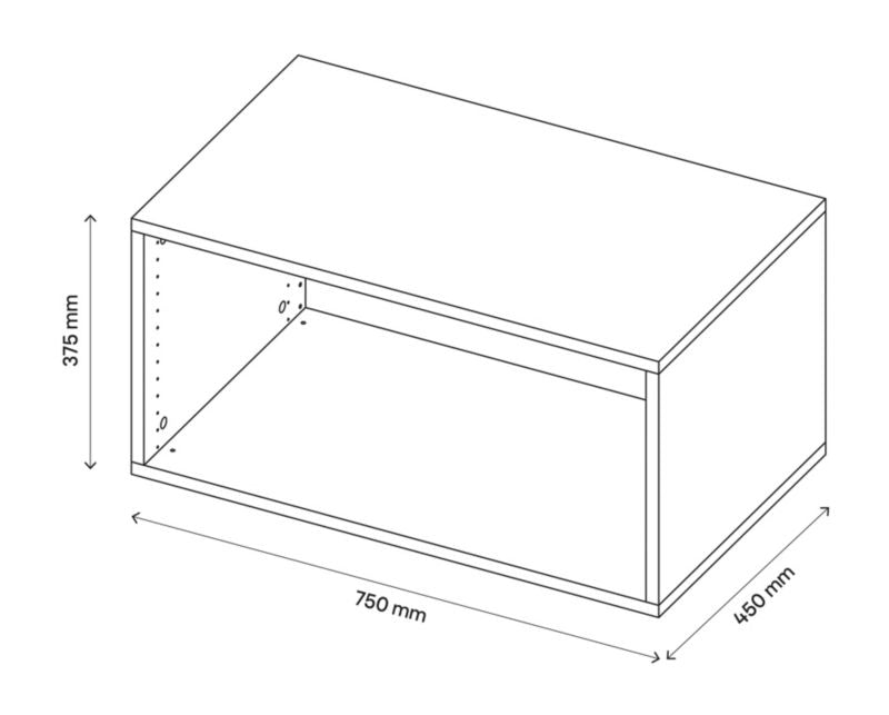 GoodHome Atomia korpus 45 x 37,5 x 75 cm i egetræ
