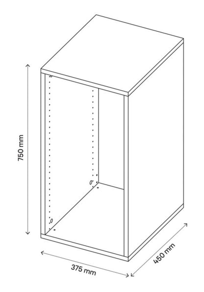 GoodHome Atomia korpus 45 x 75 x 37,5 cm i grå eg