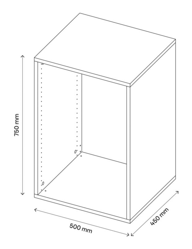 GoodHome Atomia korpus 45 x 75 x 50 cm i egetræ