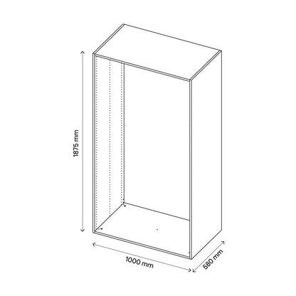 GoodHome Atomia korpus 58 x 187,5 x 100 cm hvid