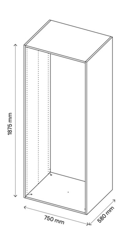 GoodHome Atomia korpus 58 x 187,5 x 75 cm i egetræ