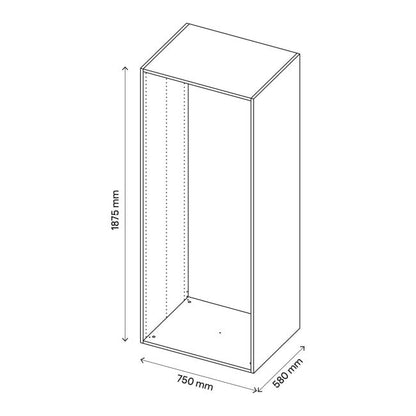 GoodHome Atomia korpus 58 x 187,5 x 75 cm i egetræ