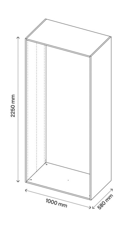 GoodHome Atomia korpus 58 x 225 x 100 cm i egetræ
