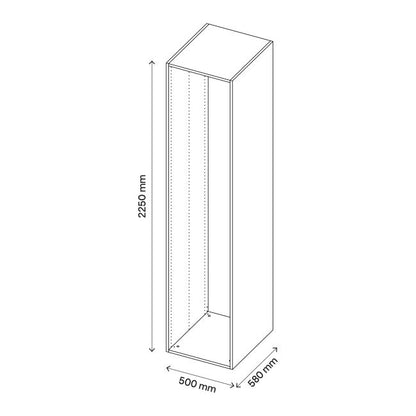 GoodHome Atomia korpus 58 x 225 x 50 cm i grå eg