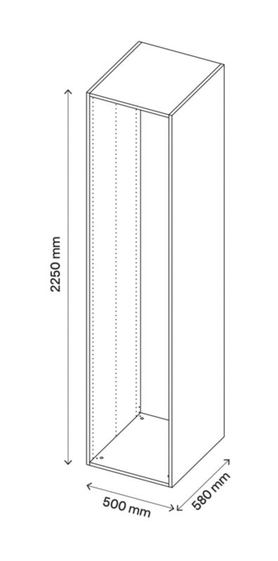 GoodHome Atomia korpus 58 x 225 x 50 cm i egetræ