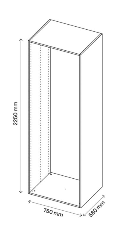 GoodHome Atomia korpus 58 x 225 x 75 cm hvid