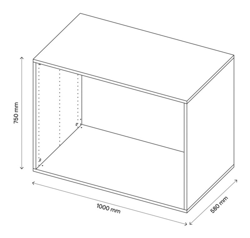 GoodHome Atomia korpus 58 x 75 x 100 cm i egetræ