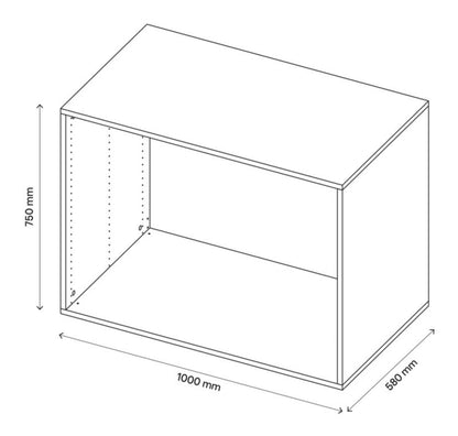 GoodHome Atomia korpus 58 x 75 x 100 cm i egetræ
