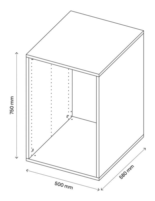 GoodHome Atomia korpus 58 x 75 x 50 cm i egetræ