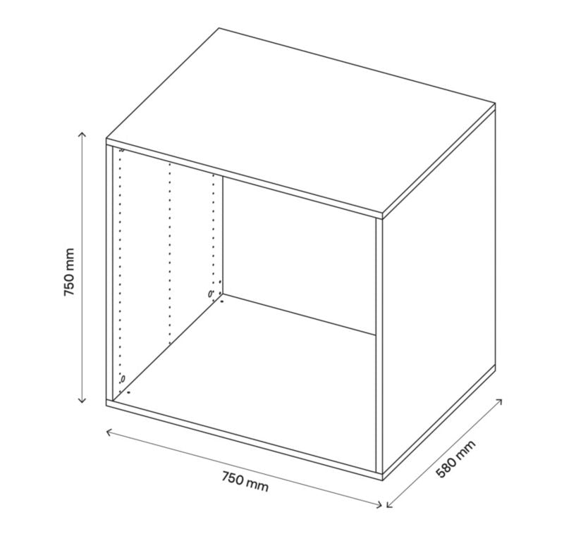 GoodHome Atomia korpus 58 x 75 x 75 cm hvid