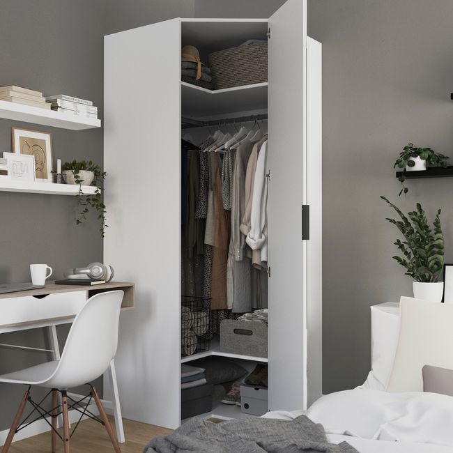 GoodHome Atomia hjørnekorpus 58 x 225 x 30 cm hvid