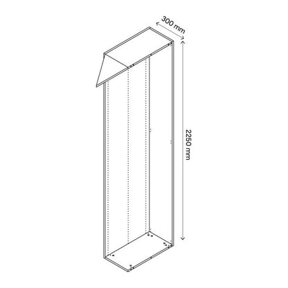 GoodHome Atomia hjørnekorpus 58 x 225 x 30 cm grå eg