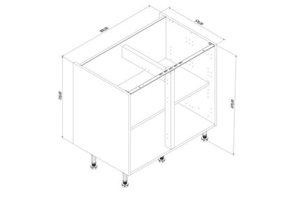 Korpus til køkkenskab, GoodHome, 90 cm