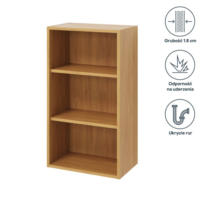 GoodHome Caraway væghængt køkkenskabskorpus 50 x 90 cm eg