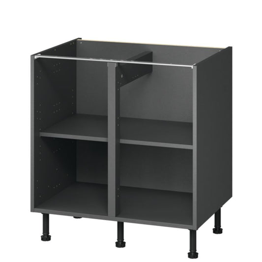 GoodHome Caraway køkkenskabskorpus til gulv, 80 cm, grå