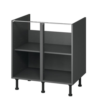 GoodHome Caraway køkkenskabskorpus til gulv, 80 cm, grå