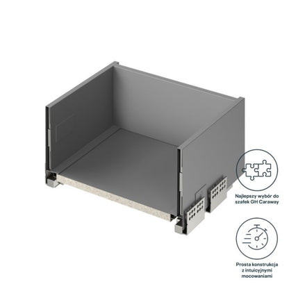GoodHome slim skuffekorpus dybde 40 cm lys grå